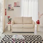 BEST MOBILIER Maho - canapé 2 places convertible express couchage quotidien 140 cm matelas 11 cm en velours côtelé. Coloris disponibles : Beige