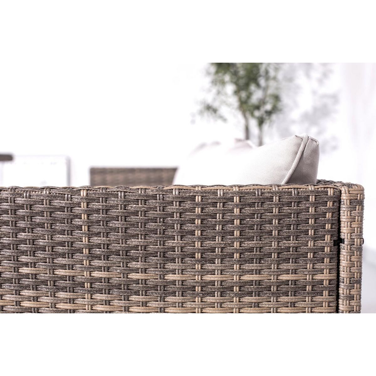 CONCEPT USINE Salon de jardin 5 places en résine tressée gris TENERIFE