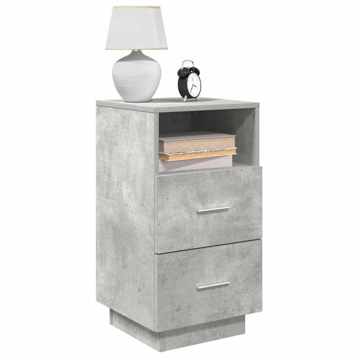 VIDAXL Table de chevet avec 2 tiroirs gris beton 36x36x68 cm