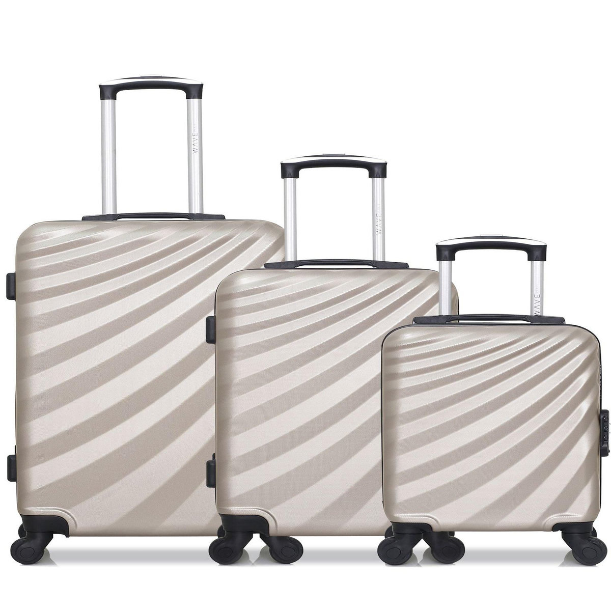WAVE PARIS WAVE PARIS - Lot de 3 - Valise Weekend, valise cabine et valise cabine XXS DANUBE