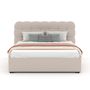 Voir la diapositive 6 : CONCEPT USINE Lit nuage avec coffre de rangement 160x200cm en velours beige DALLAS