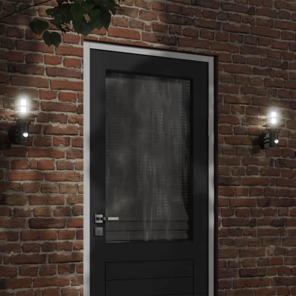 VIDAXL Applique murale d'exterieur avec capteur noir acier inoxydable