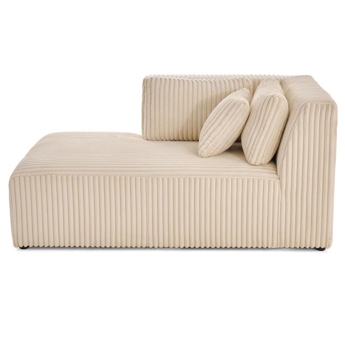 LISA DESIGN Victoire - module d'assise méridienne gauche en velours côtelé grosses côtes