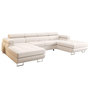 Voir la diapositive 5 : BEST MOBILIER Ayden - canapé panoramique en u 7 places convertible avec coffre et têtières réglables en tissu