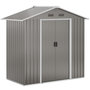 Voir la diapositive 1 : OUTSUNNY Abri de jardin - remise pour outils - cabanon porte verrouillable - dim. 194L x 110l x 184H cm - tôle d'acier gris