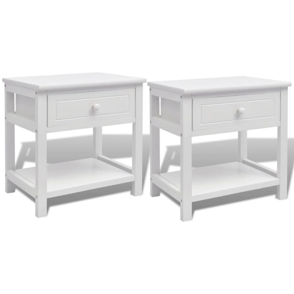 VIDAXL Table de chevet 2 pcs Bois Blanc