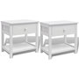 Voir la diapositive 2 : VIDAXL Table de chevet 2 pcs Bois Blanc