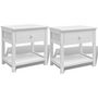 Voir la diapositive 2 : VIDAXL Table de chevet 2 pcs Bois Blanc