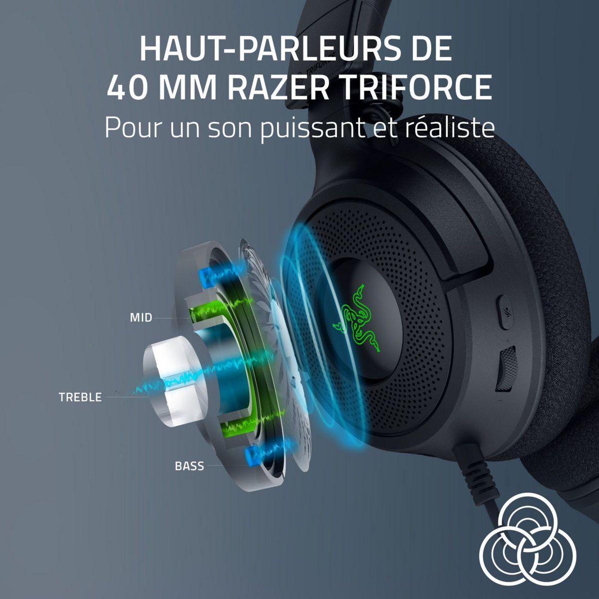 Voir la diapositive 3 : Razer Casque gamer Kraken V4 X