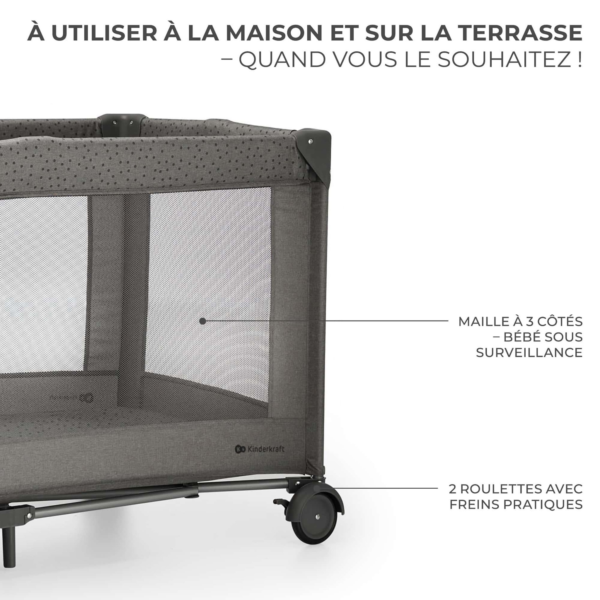 Voir la diapositive 5 : KINDERKRAFT Lit voyage parc bebe pliable avec accessoires pra