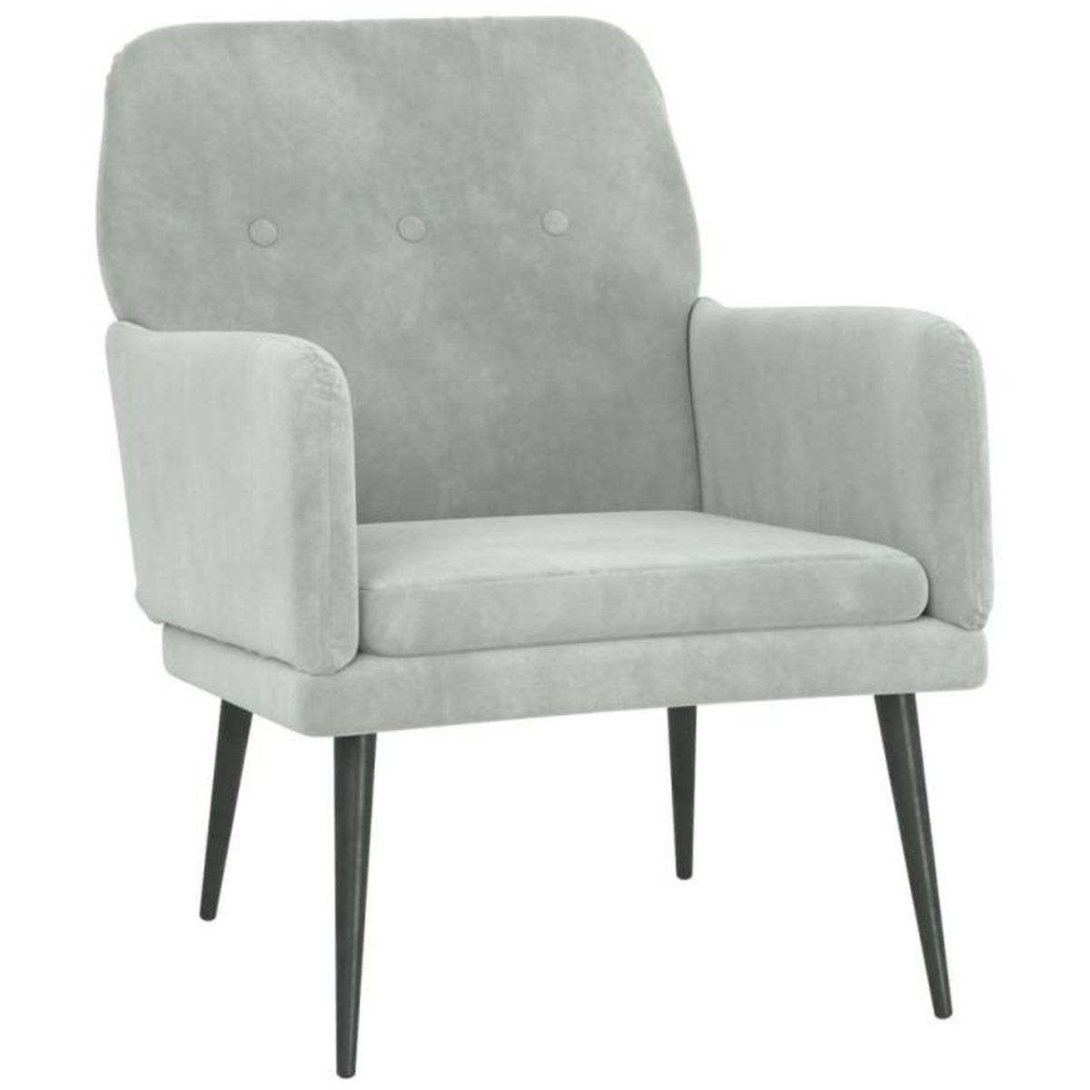 VIDAXL Fauteuil Gris clair 62x79x79 cm Velours