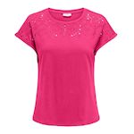 JACQUELINE DE YONG T shirt  Femme JDY Viva Life. Coloris disponibles : Rose