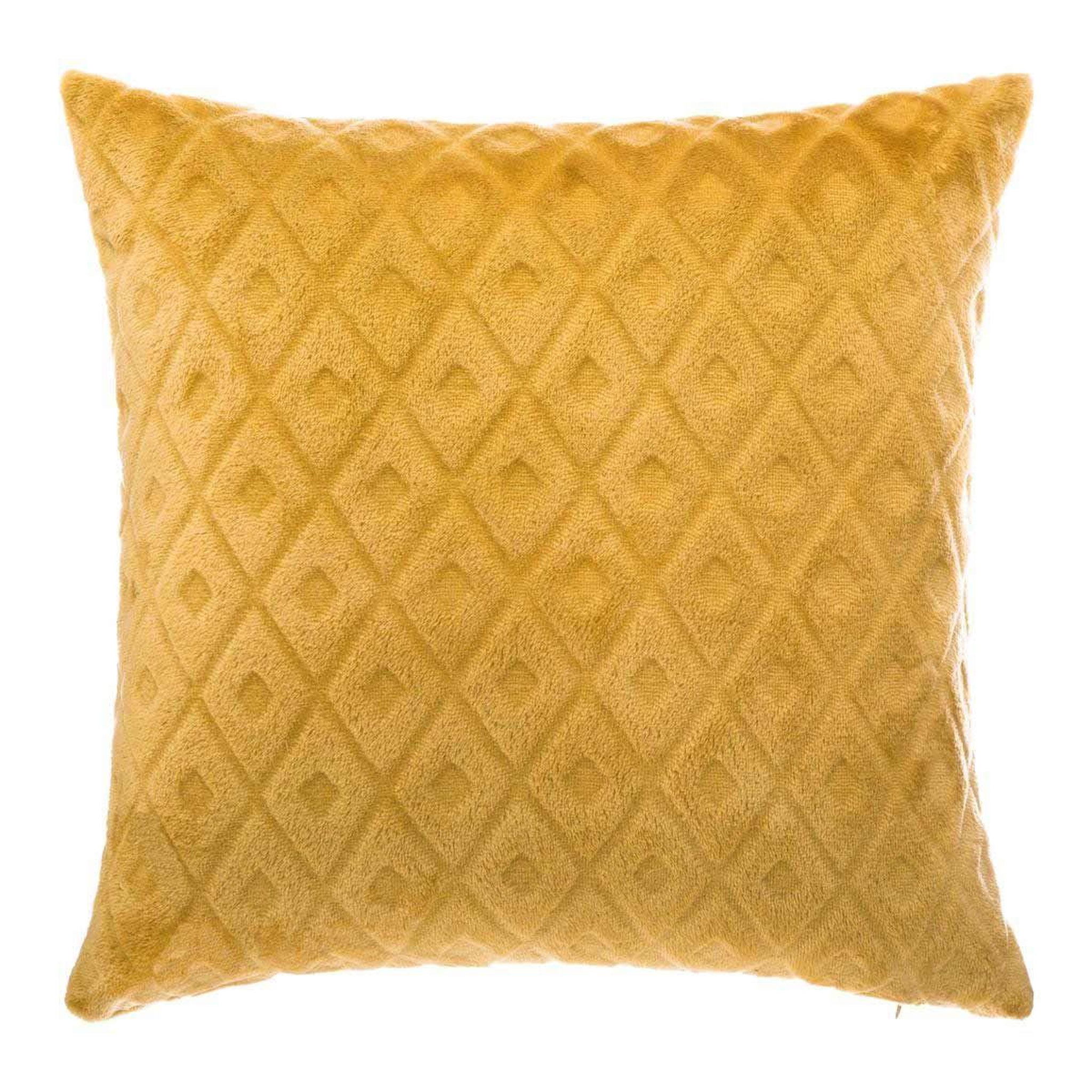 ATMOSPHERA Coussin déhoussable  losange 3d  40x40cm ocre