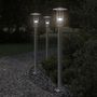 Voir la diapositive 1 : VIDAXL Lampadaires d'exterieur 3 pcs argente 100 cm acier inoxydable