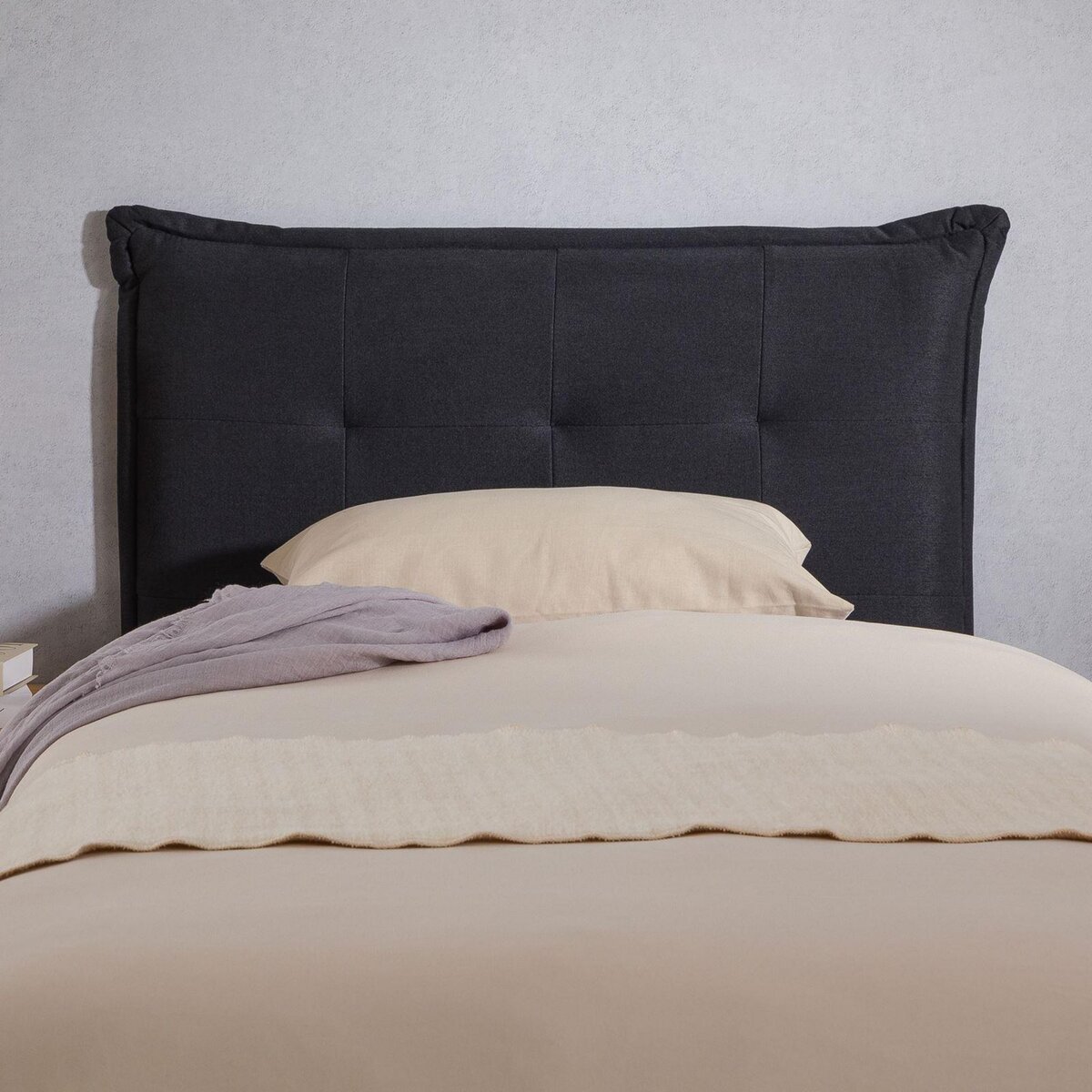 IDIMEX Tête de lit JALEYA 90 capitonnée sur pieds, en tissu