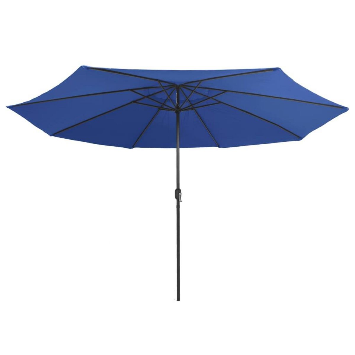 VIDAXL Parasol de jardin avec mat en metal 390 cm bleu azure