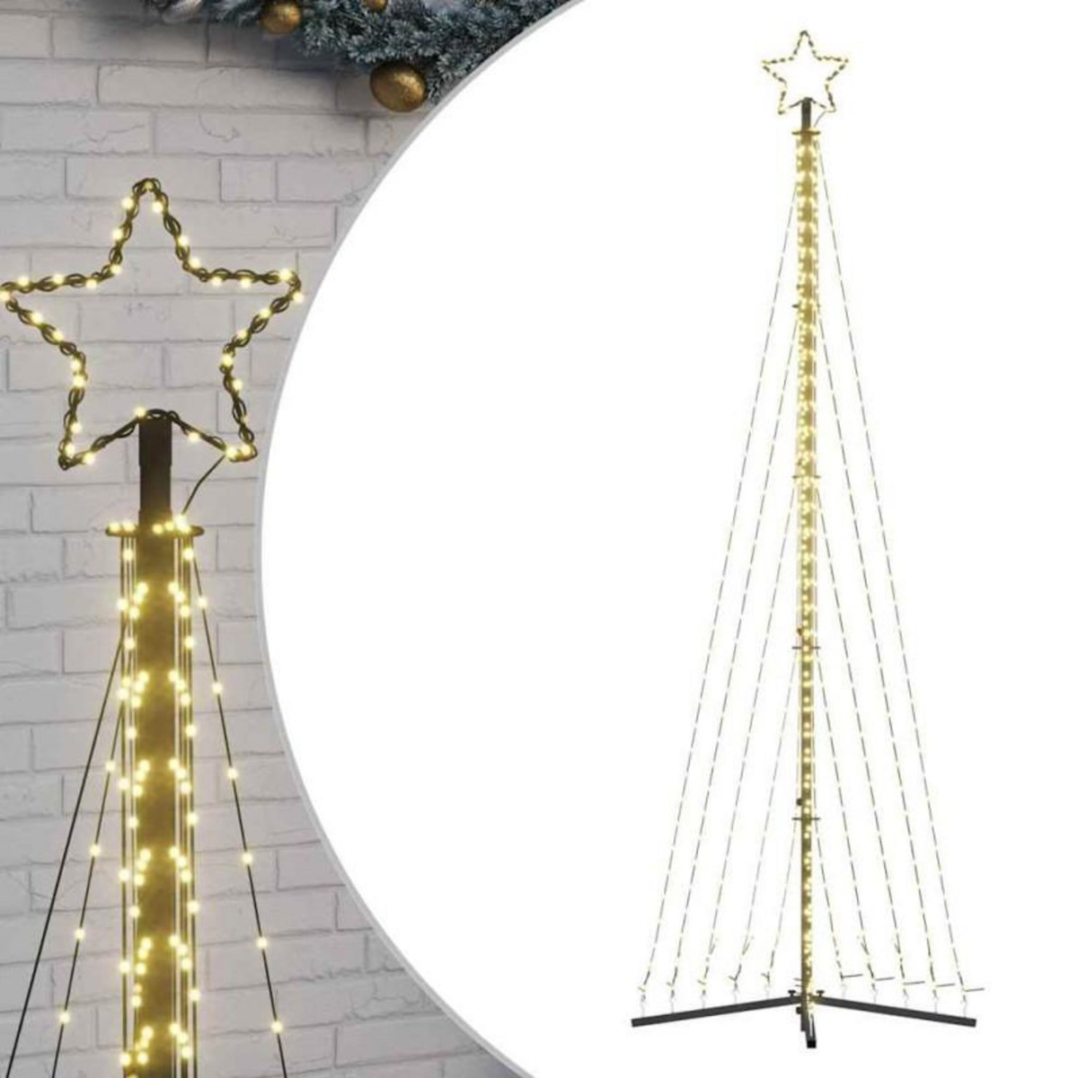 VIDAXL Guirlande de sapin de Noël 495 LED blanc chaud 300,5 cm