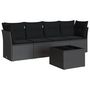 Voir la diapositive 2 : VIDAXL Salon de jardin 5 pcs avec coussins noir resine tressee