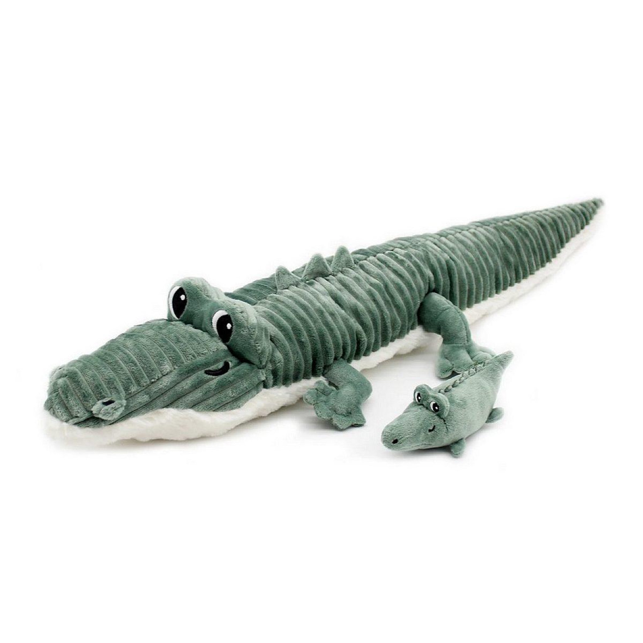 LES DEGLINGOS Peluche crocodile croketou maman et son bébé vert