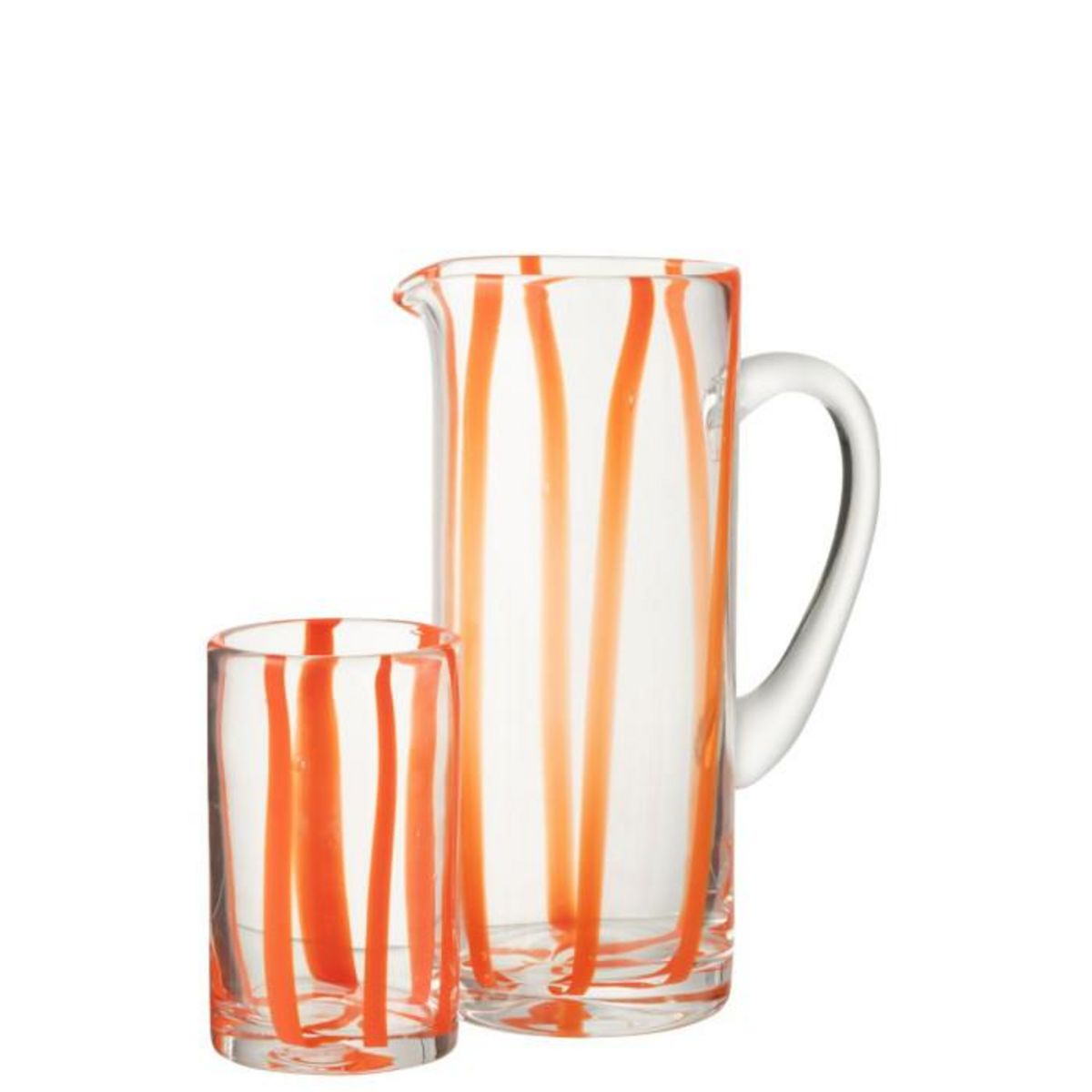Paris Prix Carafe Rayures en Verre  Ophelie  25cm Orange