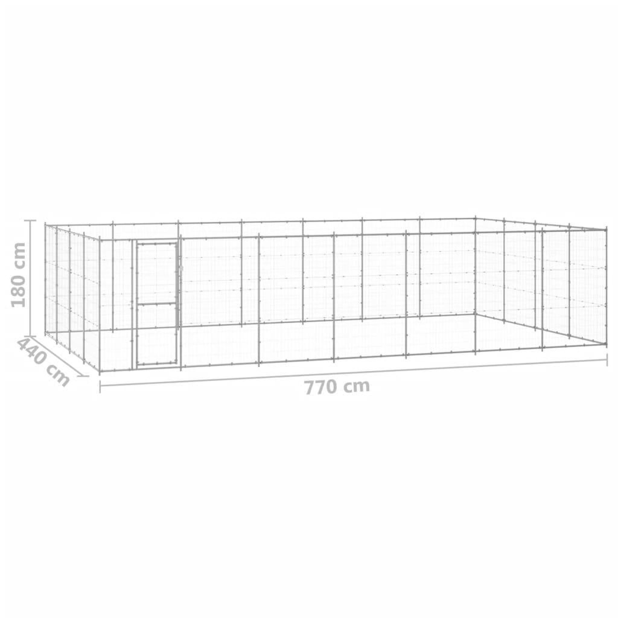 Voir la diapositive 6 : VIDAXL Chenil exterieur Acier galvanise 33,88 m²