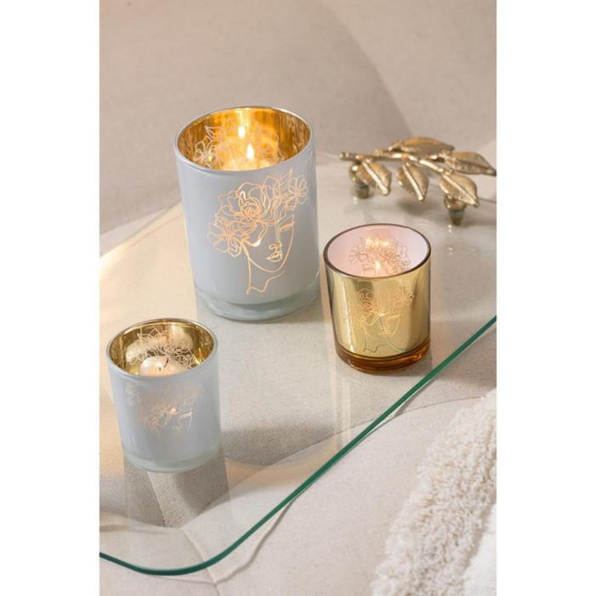 Paris Prix Plateau en Verre Feuille  Ofelia  50cm Transparent