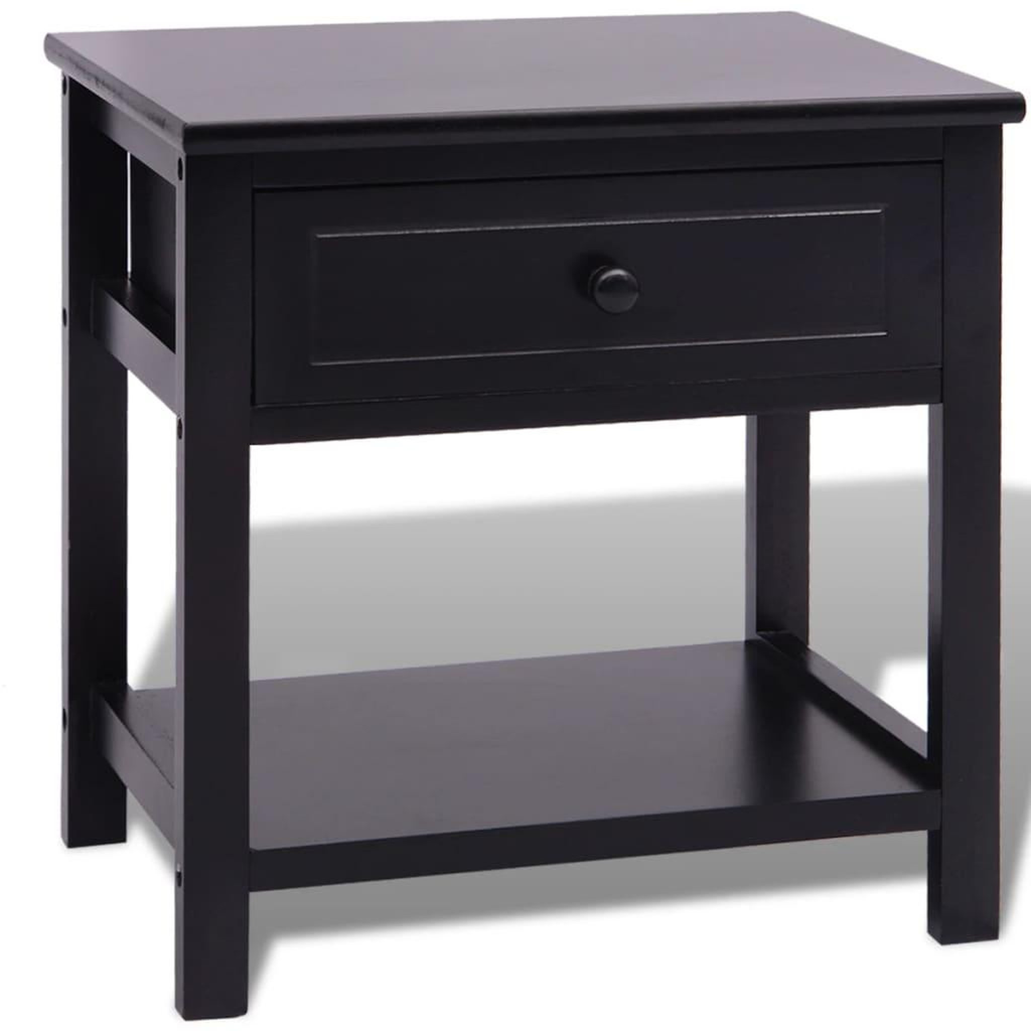 Voir la diapositive 2 : VIDAXL Table de chevet Bois Noir