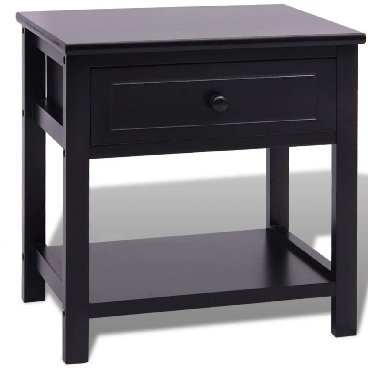 VIDAXL Table de chevet Bois Noir