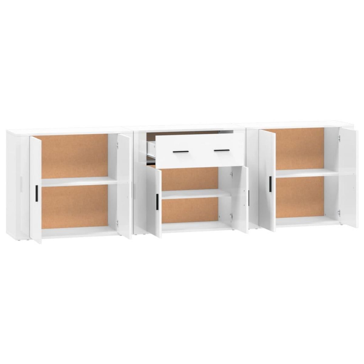VIDAXL Buffets 3 pcs Blanc Bois d'ingenierie