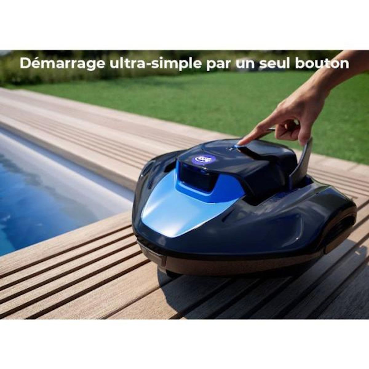 GRE Robot de piscine - GRE - Moovo TM 90 - a batterie - Piscines hors-sol - Jusqu'a 9 m de longueur/80 m² - Autonomie 90 min - 2 L