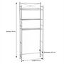 Voir la diapositive 4 : IDIMEX Etagère de salle de bain MARSA, rangement pour WC/lave-linge, en métal