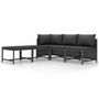 Voir la diapositive 2 : VIDAXL Salon de jardin 5 pcs avec coussins Gris Resine tressee