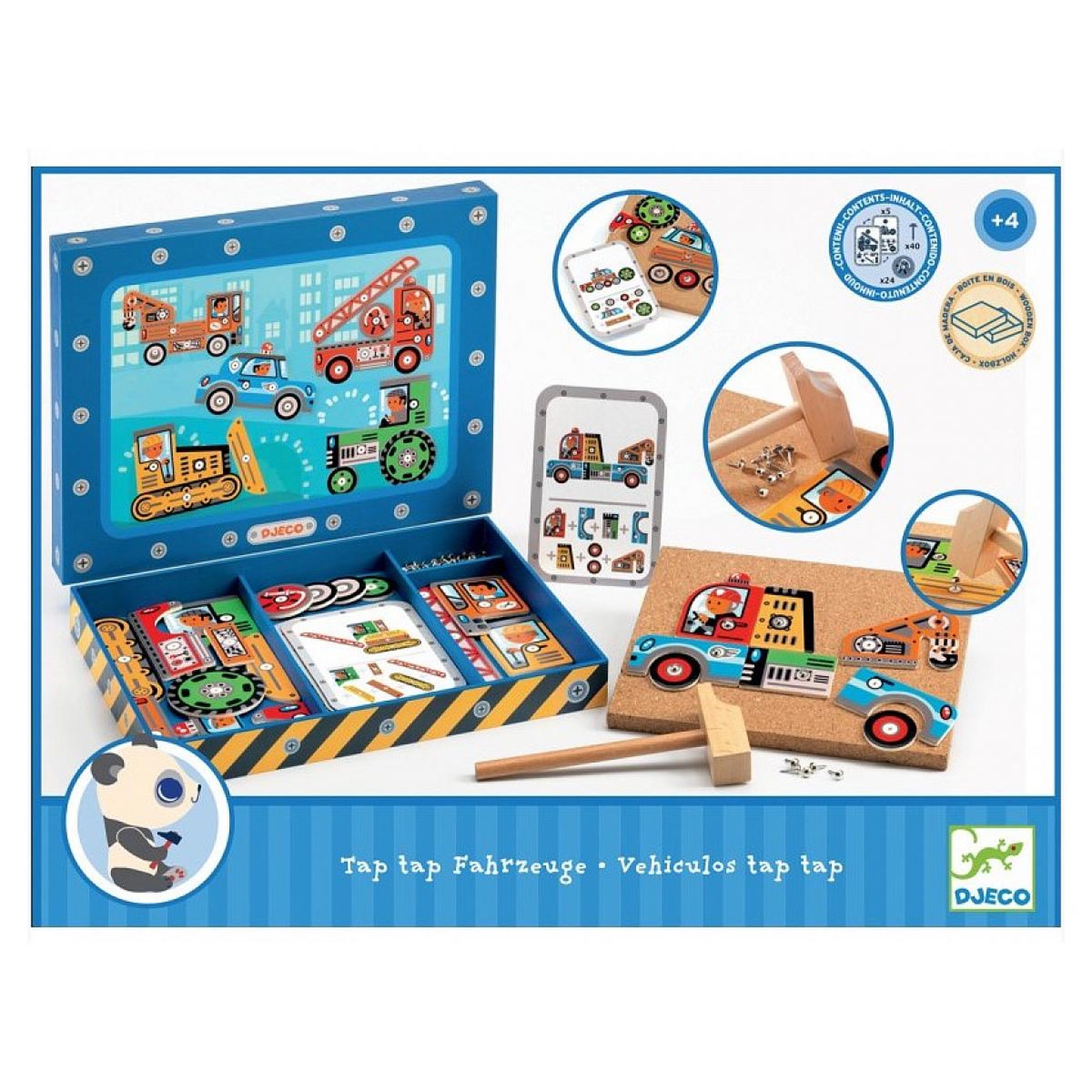 Voir la diapositive 2 : Djeco Tap Tap Vehicules jeux creatif