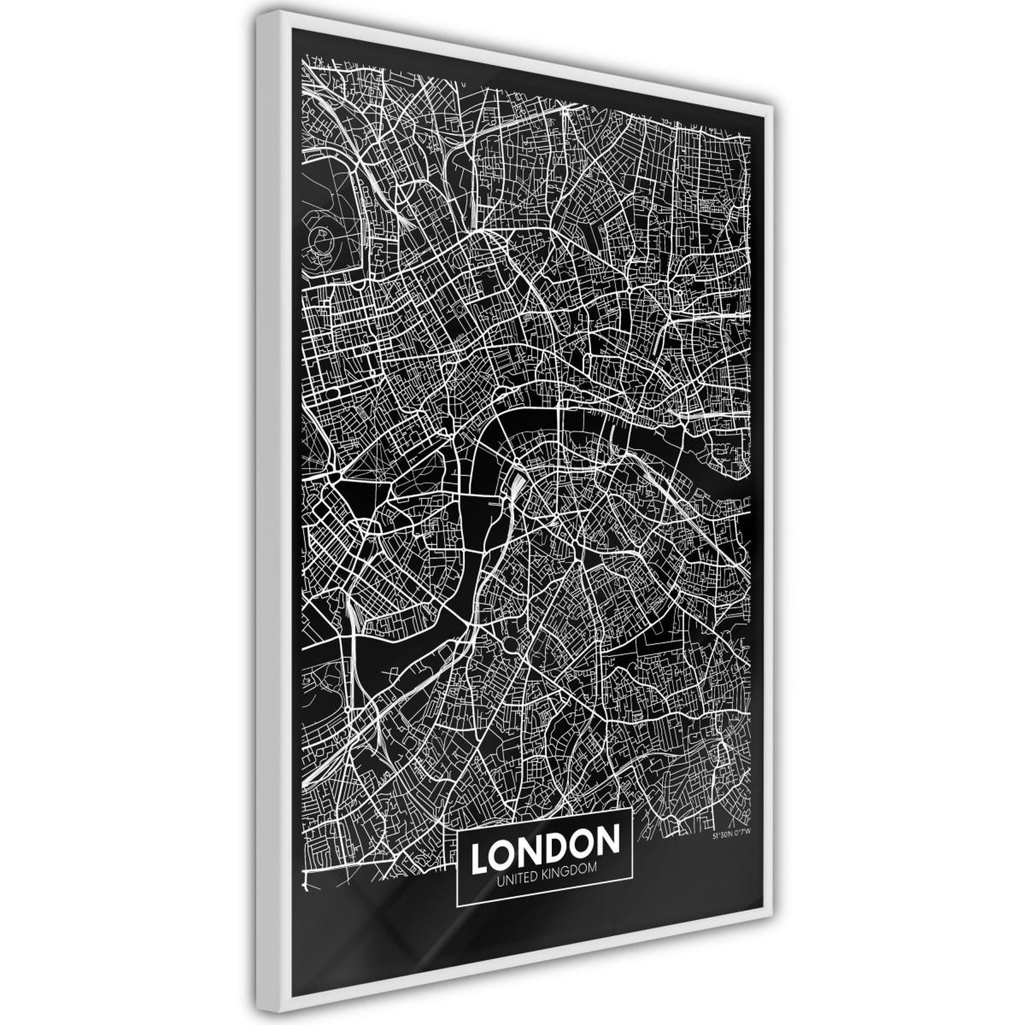Paris Prix Affiche murale encadrée  city map london dark