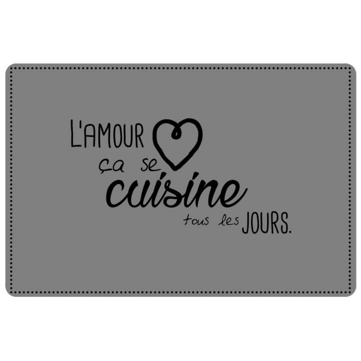 Paris Prix Set de Table  Cuisine Amour  28x43cm Gris