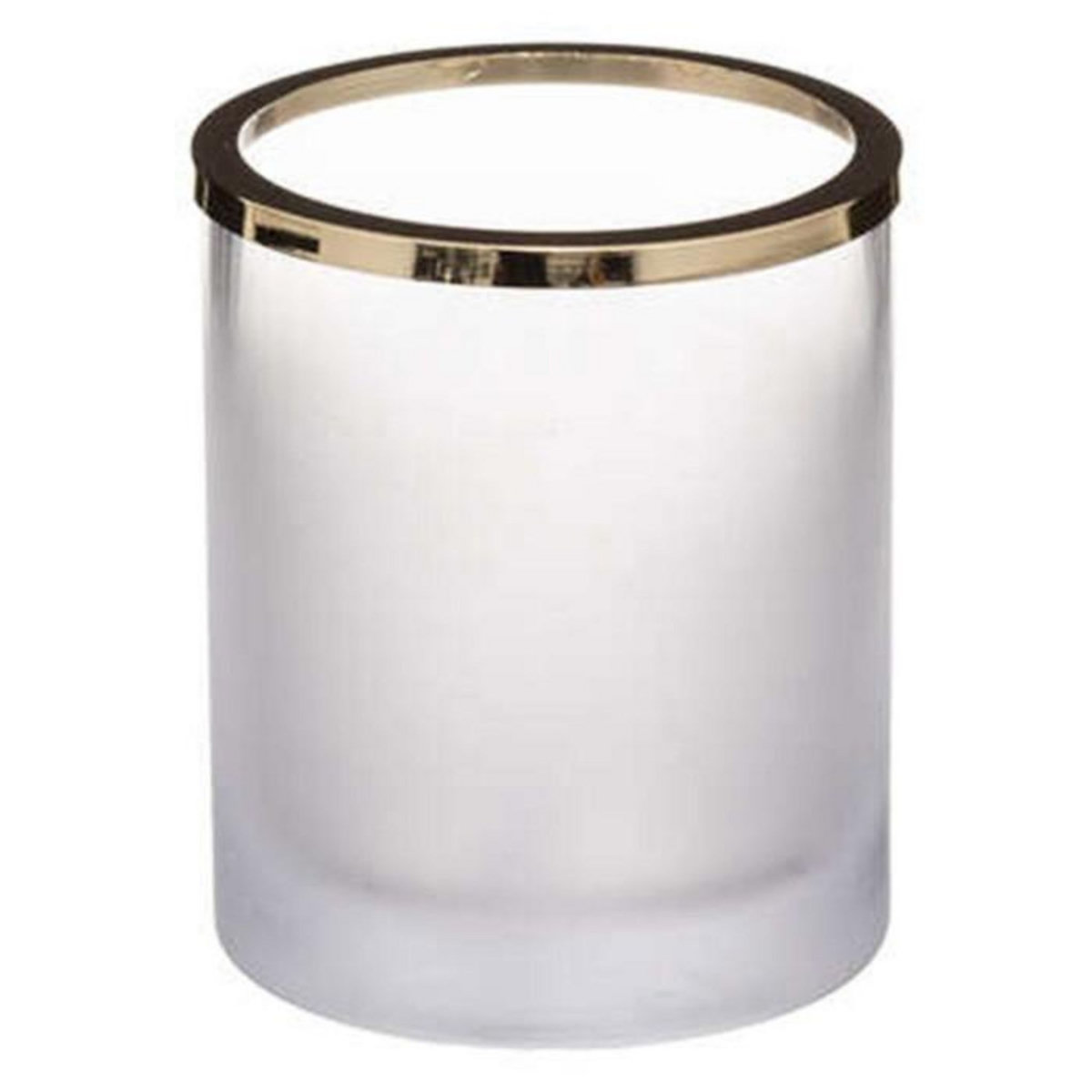 ATMOSPHERA Photophore Déco en Verre Givré  Artif  12cm Blanc