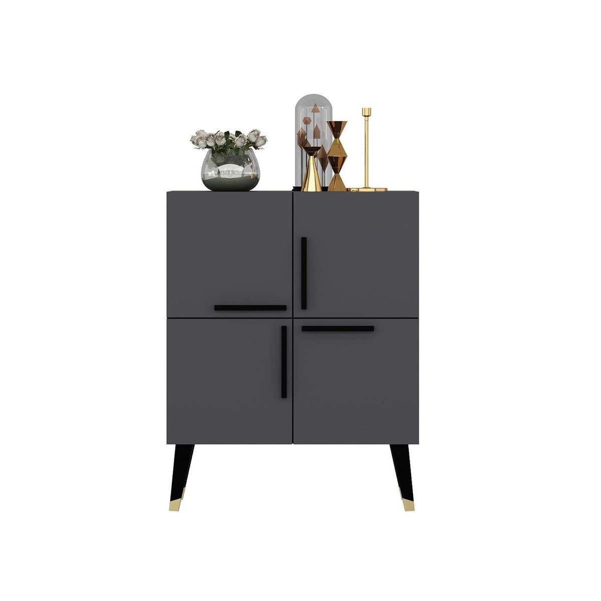 Habitat et Jardin Buffet en bois  Makro  - 70 x 35 x 90 cm - Gris anthracite