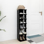 Voir la diapositive 3 : VIDAXL Armoire a chaussures Noir 27,5x27x102 cm Bois d'ingenierie
