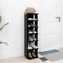 Voir la diapositive 3 : VIDAXL Armoire a chaussures Noir 27,5x27x102 cm Bois d'ingenierie