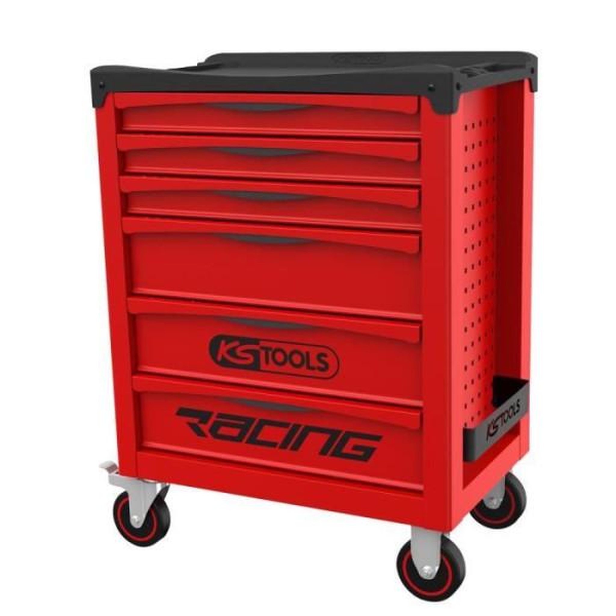 Voir la diapositive 2 : KS TOOLS Servante - vide - 6 tiroirs - ks tools - 855.0006 - rouge - charge max par tiroir 30 kg - servante d'atelier