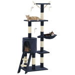 VIDAXL Arbre a chat avec griffoirs en sisal 138 cm Bleu fonce