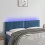 VIDAXL Tete de lit a LED Bleu fonce 144x5x78/88 cm Velours
