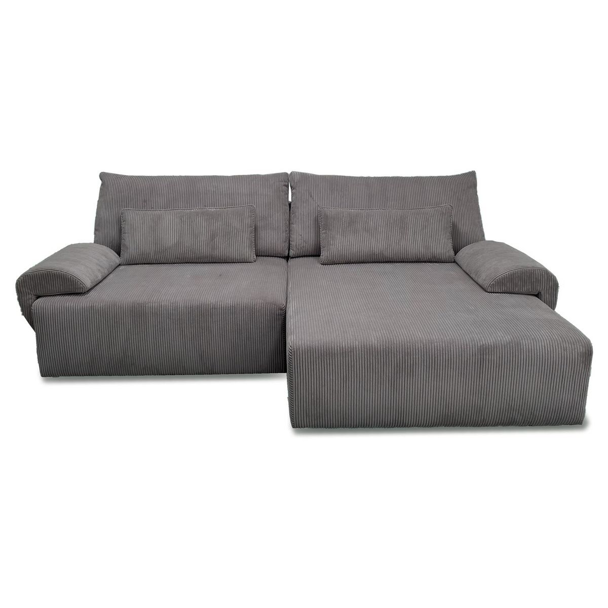 Canapé d'angle convertible réversible 5 places en velour côtelé BILLY