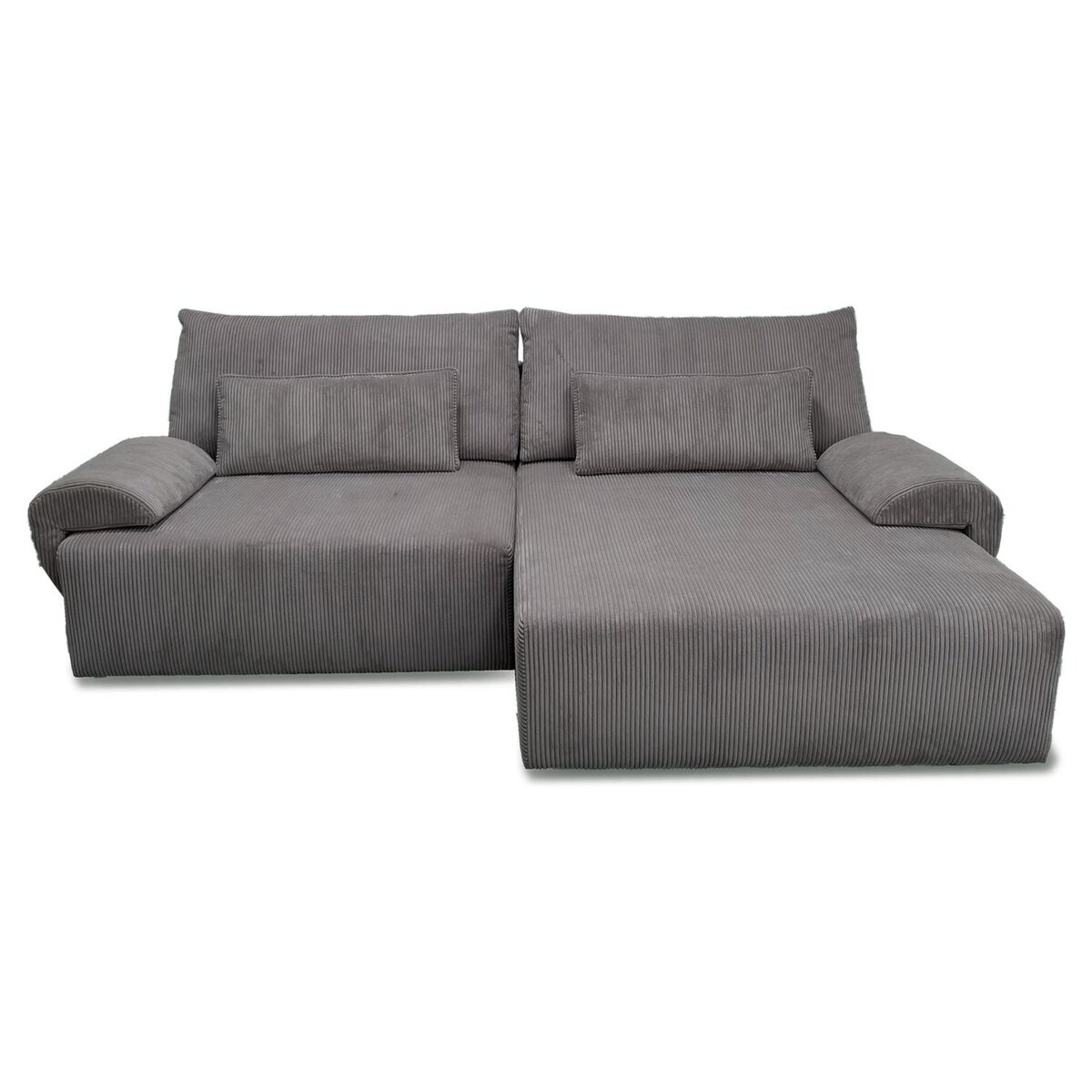 Canapé d'angle convertible réversible 5 places en velour côtelé BILLY