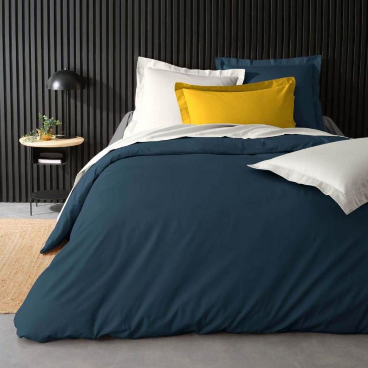 Paris Prix Housse de Couette  Percaline  240x260cm Bleu Nuit