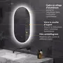 KLEANKIN Miroir ovale mural lumineux LED de salle de bain - 81 x 51 cm - avec 3 couleurs, luminosité réglable interrupteur tactile système antibuée transparent