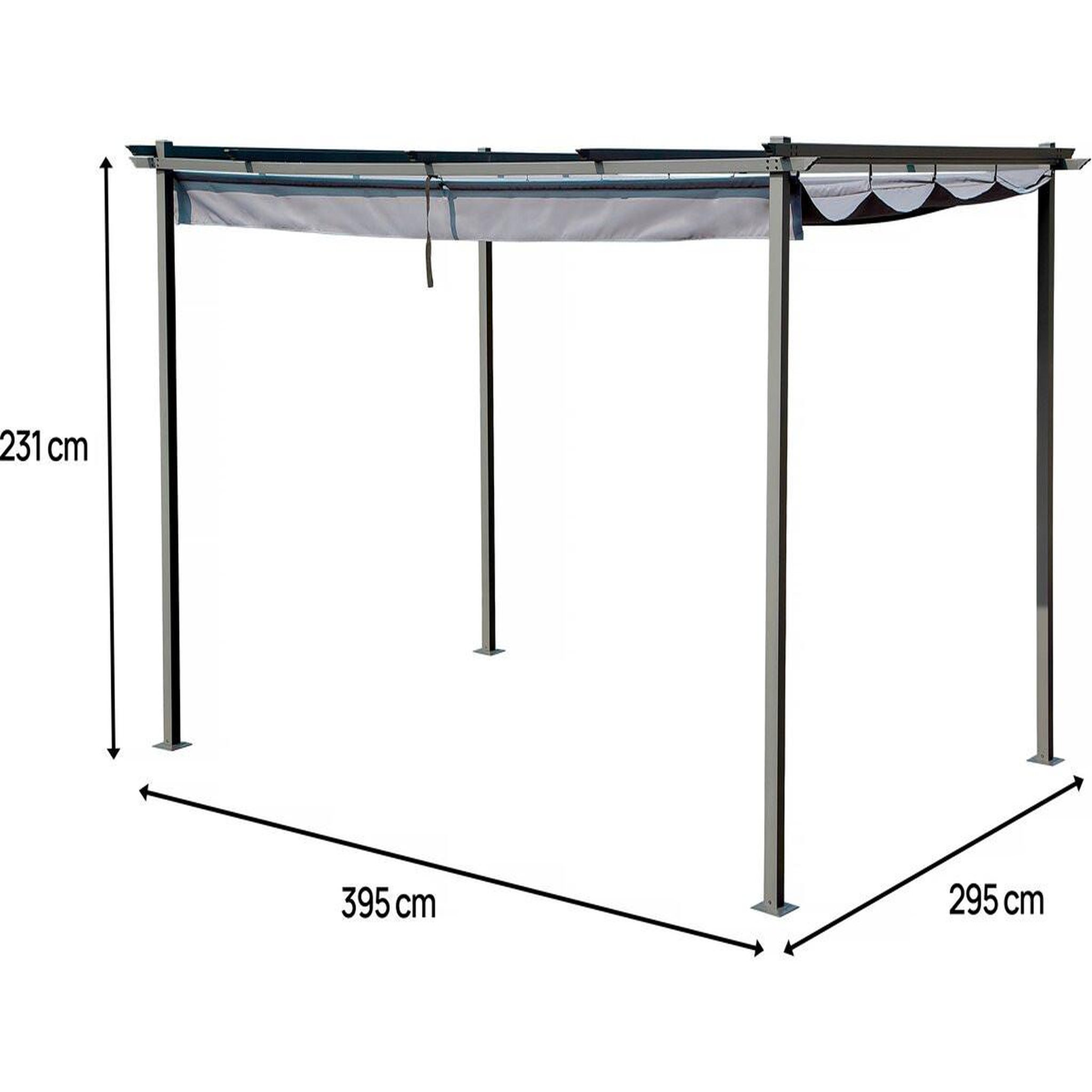 Voir la diapositive 3 : Habitat et Jardin Pergola en métal avec toit rétractable - 3 x 4 m - gris anthracite