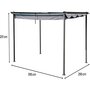 Voir la diapositive 3 : Habitat et Jardin Pergola en métal avec toit rétractable - 3 x 4 m - Gris anthracite