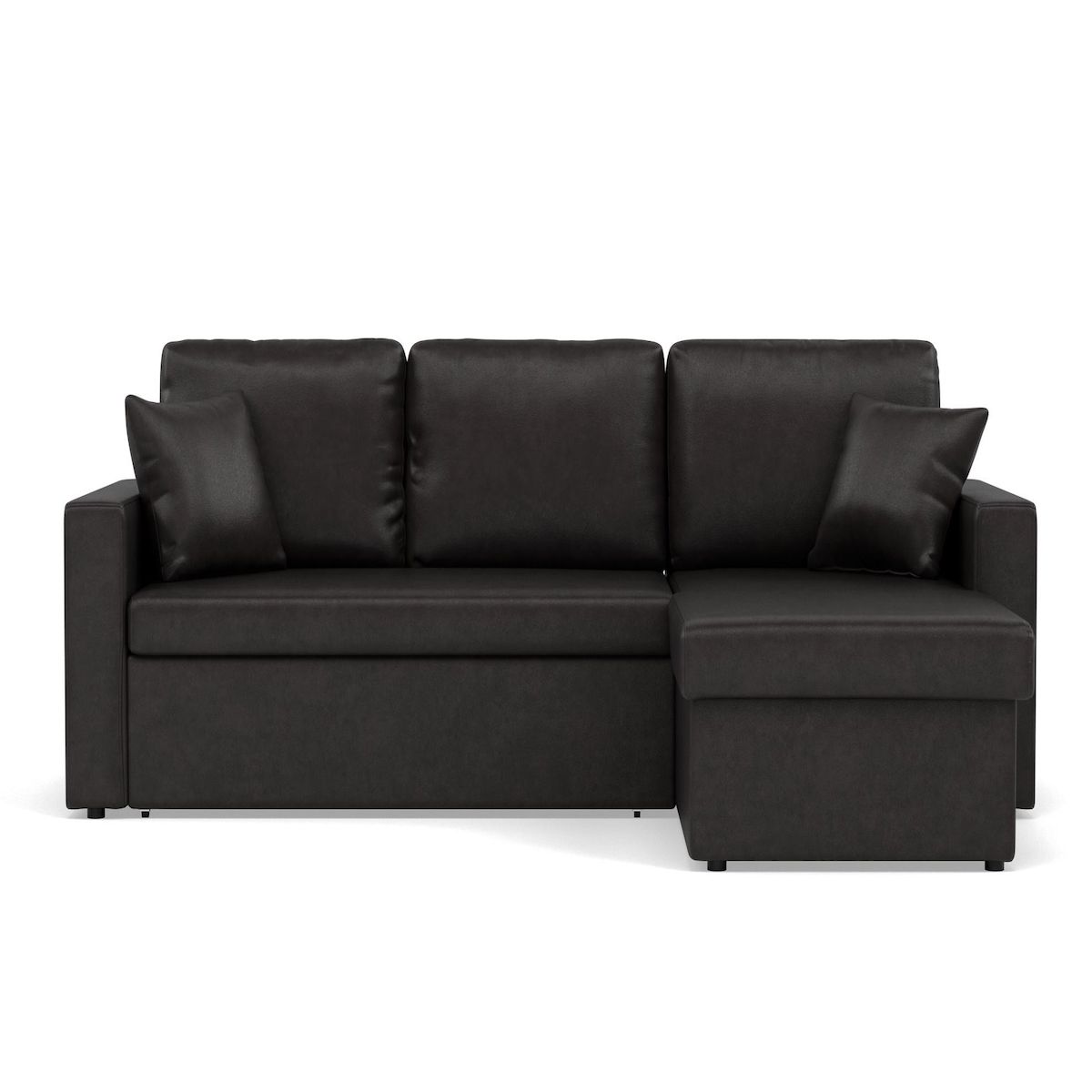 BEST MOBILIER Cyrus - canapé d'angle réversible 4 places - convertible avec coffre - en simili