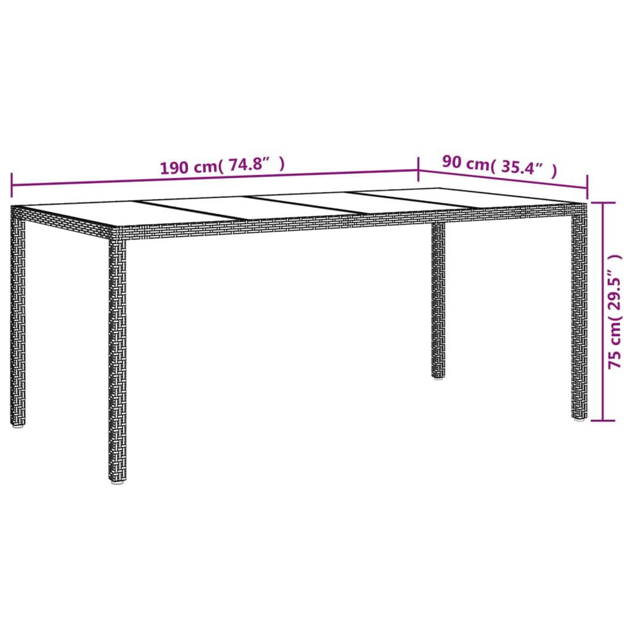 Voir la diapositive 6 : VIDAXL Ensemble a manger jardin et coussins 7 pcs gris rotin
